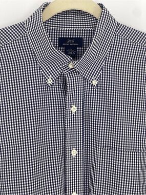 Brooks Brothers Navy and White Gingham Button-Down Shirt